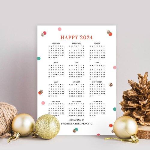Bright Dots 2024 Calendar Business Holiday Card
