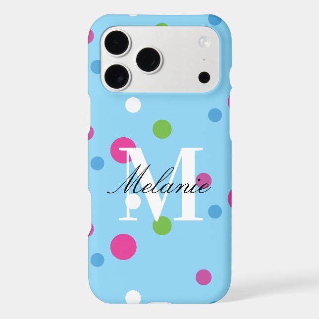 Bright Dots Colorful Custom Monogram Case-Mate iPhone Case (Back)