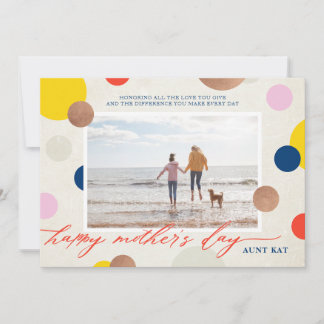 Bright Dots Happy Mother's Day Aunt Photo Holiday Card
