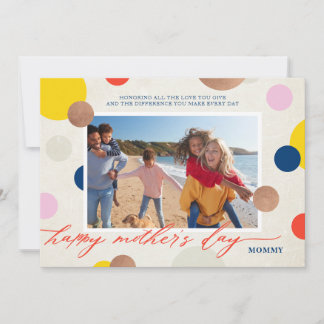 Bright Dots Happy Mother's Day Mommy Photo Holiday Card