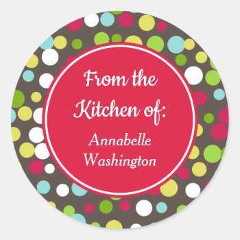 Bright Dots Kitchen Baking Gift Tags Stickers by suncookiez at Zazzle