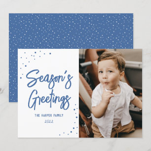 Bright Dots Modern Script Photo Holiday Card