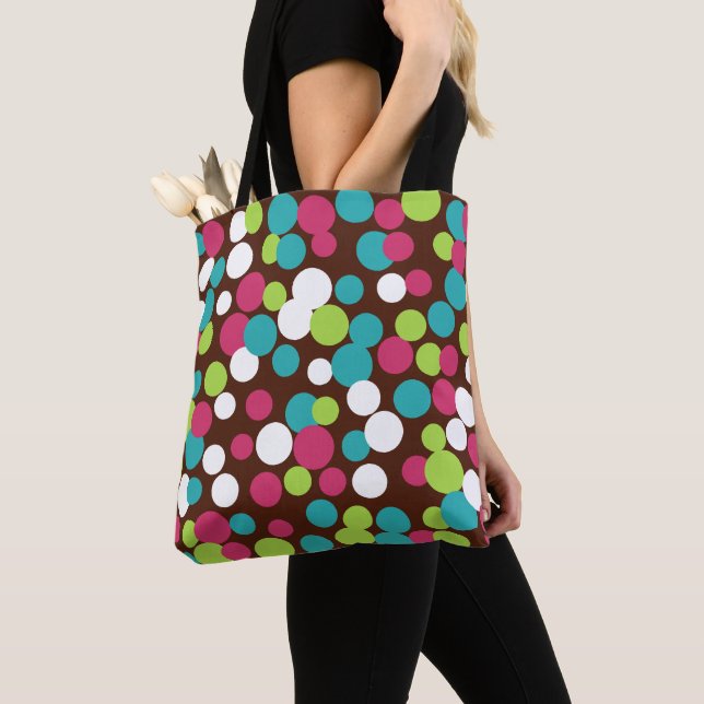 Bright Dots Travel Summer Beach Bag Tote (Close Up)