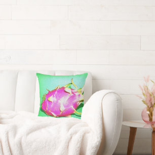 "Bright Dragon Fruit" Cute Photo. Buy Now Throw Pillow