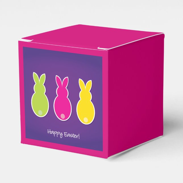 Bright Easter Bunny Silhouette Favor Boxes (Front Side)
