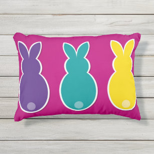 Bunny Outdoor Lumbar Pillow