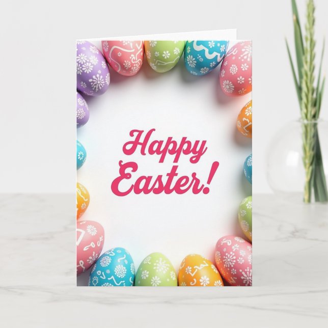 Bright Easter Egg Pattern Card (Front)