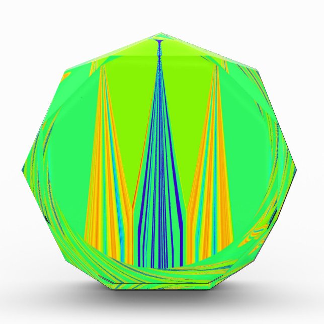 Bright Edgy Geometrical Neon  Pattern Art Design Award (Front)