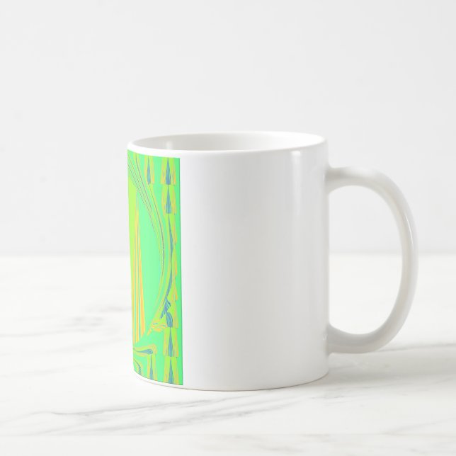 Bright Edgy Geometrical Neon  Pattern Art Design Coffee Mug (Right)