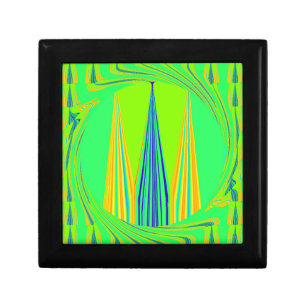 Bright Edgy Geometrical Neon  Pattern Art Design Gift Box