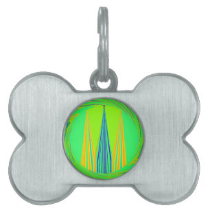 Bright Edgy Geometrical Neon Pattern Art Design Pet Tag