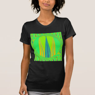 Bright Edgy Geometrical Neon  Pattern Art Design T-Shirt