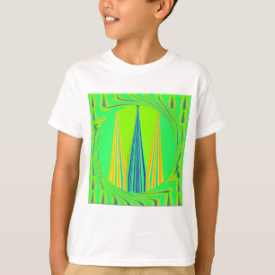 Bright Edgy Geometrical Neon  Pattern Art Design T-Shirt
