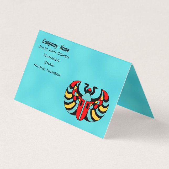 Bright Egyptian Scarab Beetle Colorful Markings Business Card (Front)