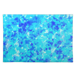 Bright Electric Blue Abstract Brush Strokes Cloth Placemat
