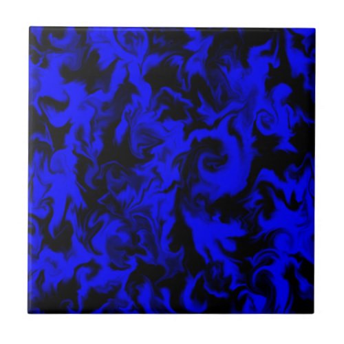 Bright Electric Blue  Black mixed color tile