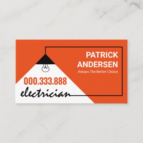 Bright Electric Bulb Wiring Frame Business Card
