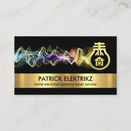 Bright Electric Charge Gold Bulb Business Card