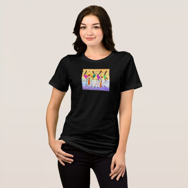 Bright, elegant, Expression of Happiness, Black Tri-Blend Shirt (Front Full)