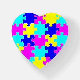 Bright, Elegant Pink Blue & Yellow Jigsaw Puzzle
