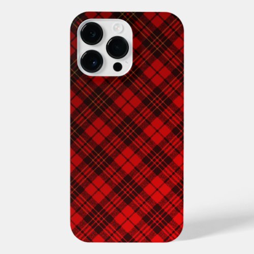 Bright Elegant Red Christmas tartan pattern iPhone 14 Pro Max Case