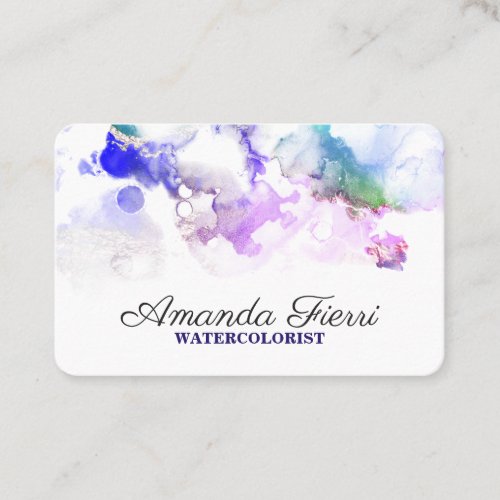 Bright Elegant Watercolorist Colorful Artist Business Card