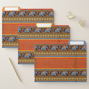 Bright elephants file folder
