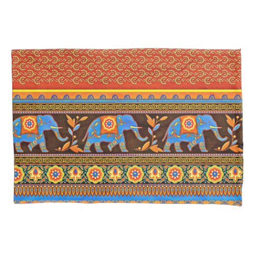 Bright elephants pillow case