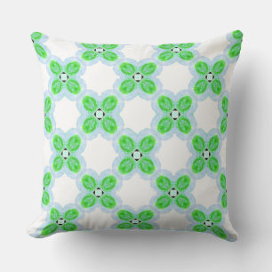 Bright Emerald on Baby Blue Throw Pillow