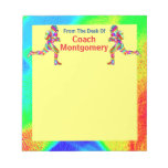 Bright Energetic Football Theme For Coach Notepad at Zazzle