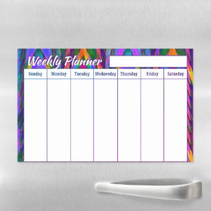Bright ethnic Weekly planner  Magnetic Dry Erase Sheet