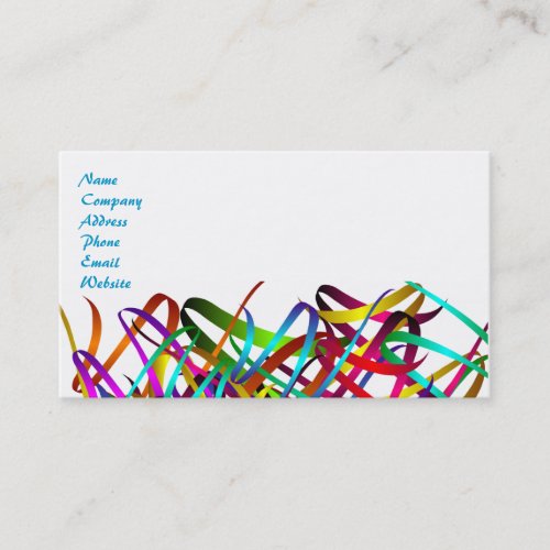 Bright Exuberant Swirly Satin Ribbons Business Cards
