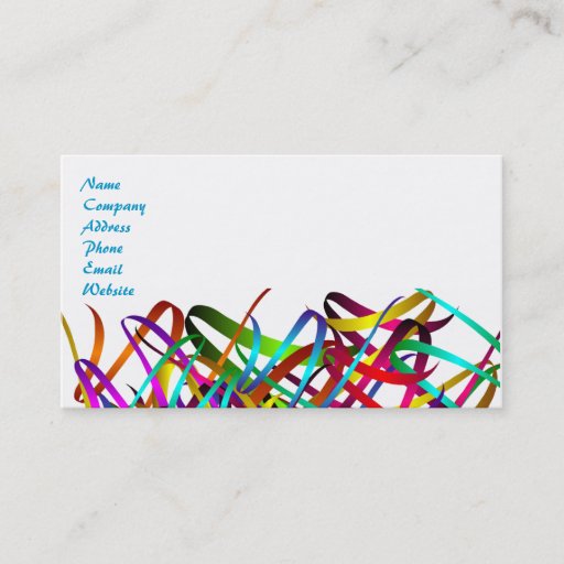 Customizable Bright Exuberant Swirly Satin Ribbons Business Cards