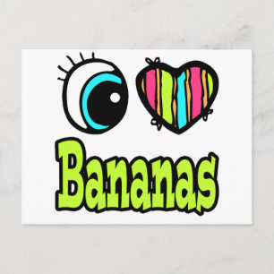 Bright Eye Heart I Love Bananas Postcard
