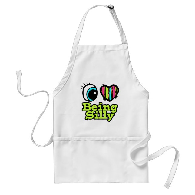 Bright Eye Heart I Love Being Silly Adult Apron (Front)