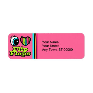 Bright Eye Heart I Love Flip Flops Label