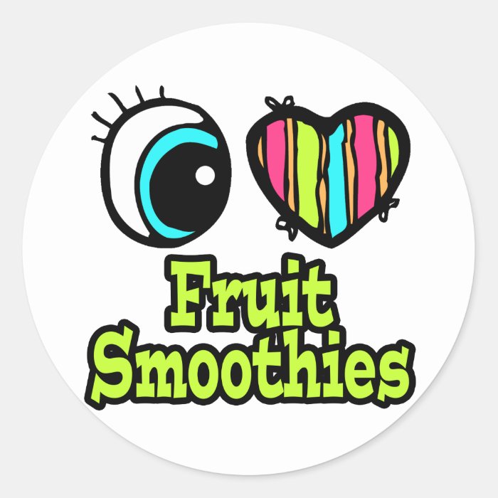 Bright Eye Heart I Love Fruit Smoothies Stickers
