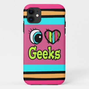Bright Eye Heart I Love Geeks iPhone 11 Case