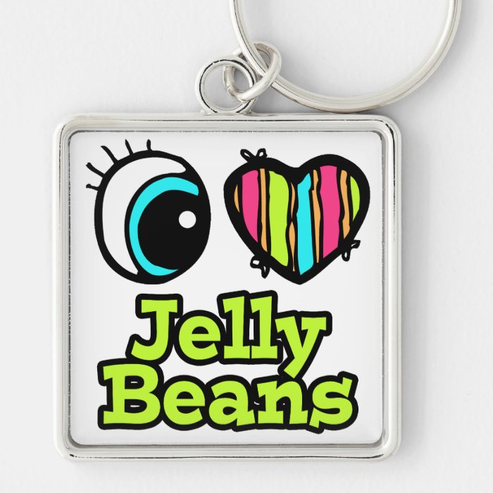 Bright Eye Heart I Love Jelly Beans Key Chains