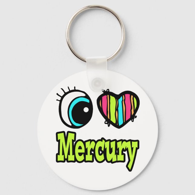 Bright Eye Heart I Love Mercury Keychain (Front)