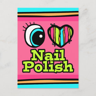 Bright Eye Heart I Love Nail Polish Postcard