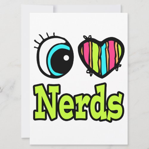 Bright Eye Heart I Love Nerds Personalized Announcements