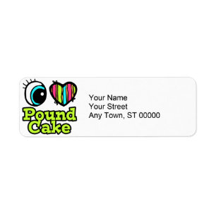 Bright Eye Heart I Love Pound Cake Label