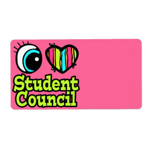 Bright Eye Heart I Love Student Council Label