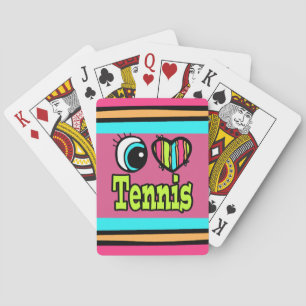 Bright Eye Heart I Love Tennis Poker Cards