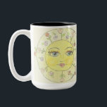Bright eyed Little flower sun Two-Tone Coffee Mug<br><div class="desc">This whimsical art was used on CBS Sunday morning in May 2024.   It will brighten any coffee drinker's day!</div>