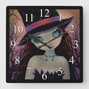 Bright Eyed Witch Gothic Big Eye Clock