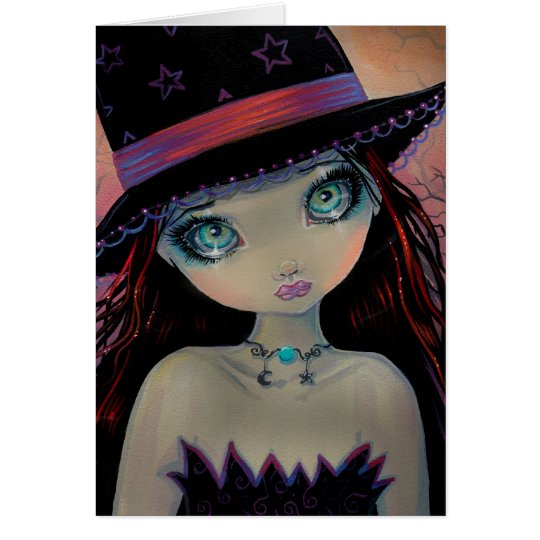 Bright Eyed Witch Greeting Card