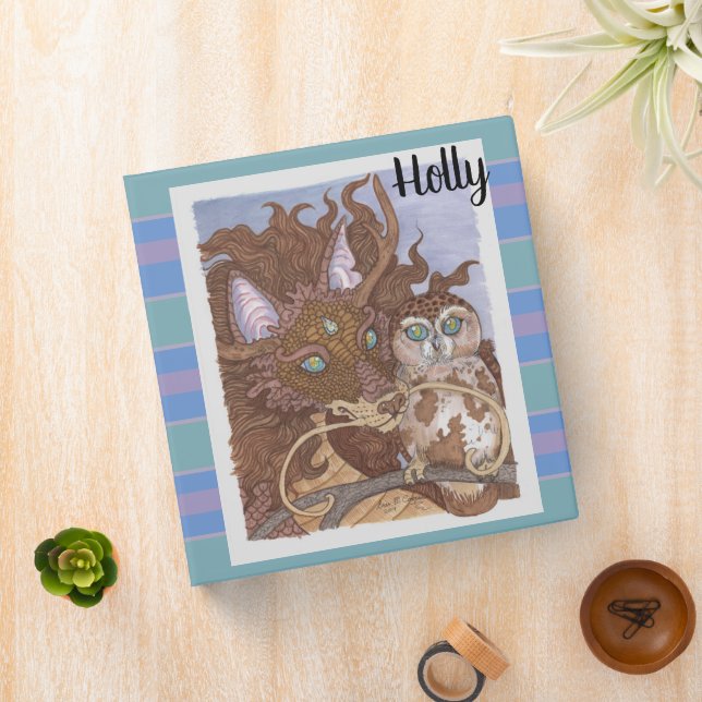 Bright Eyes Dragon and Owl 3 Ring Binder (In Situ)