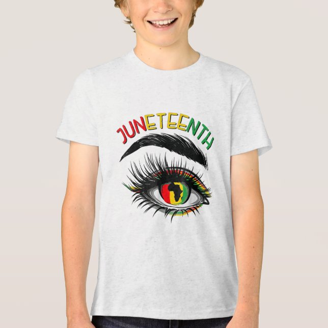 Bright Eyes Juneteenth Eye African American Womens Tri-Blend Shirt (Front)